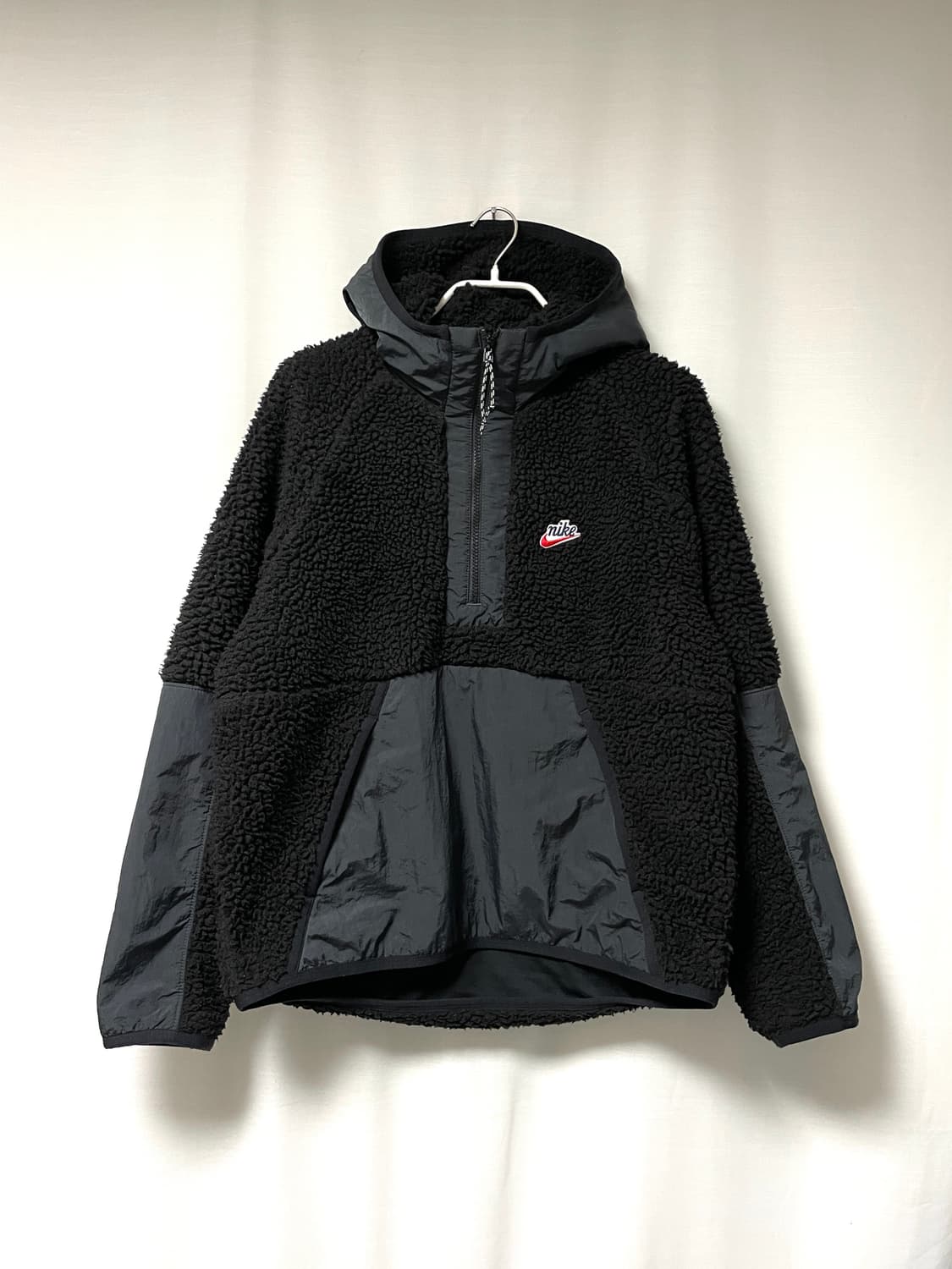 나이키 헤리티지 하프집업 뽀글이 셰르파 아노락 후드 자켓 M _ 블랙 상품이미지1