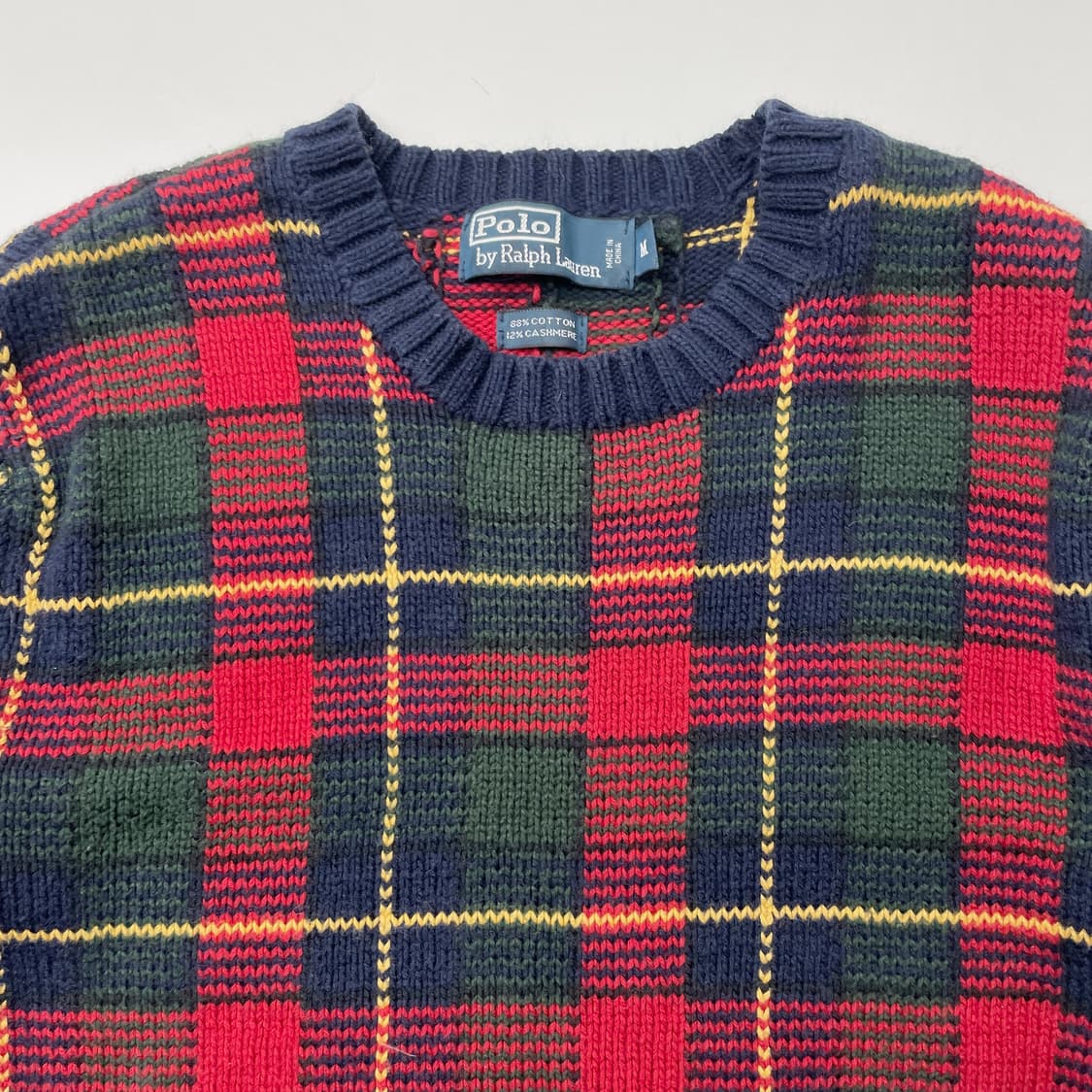 [택포] 폴로 랄프로렌 엘보우 패치 체크 니트 M 상품이미지3