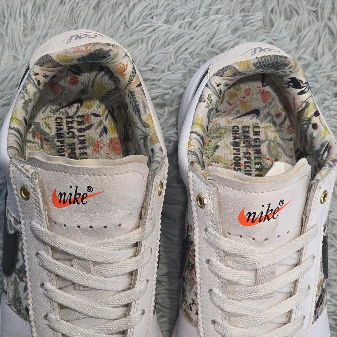 2q-9:나이키 코르테즈 G 골프 플라워 패턴 화이트 (235mm) 상품이미지6