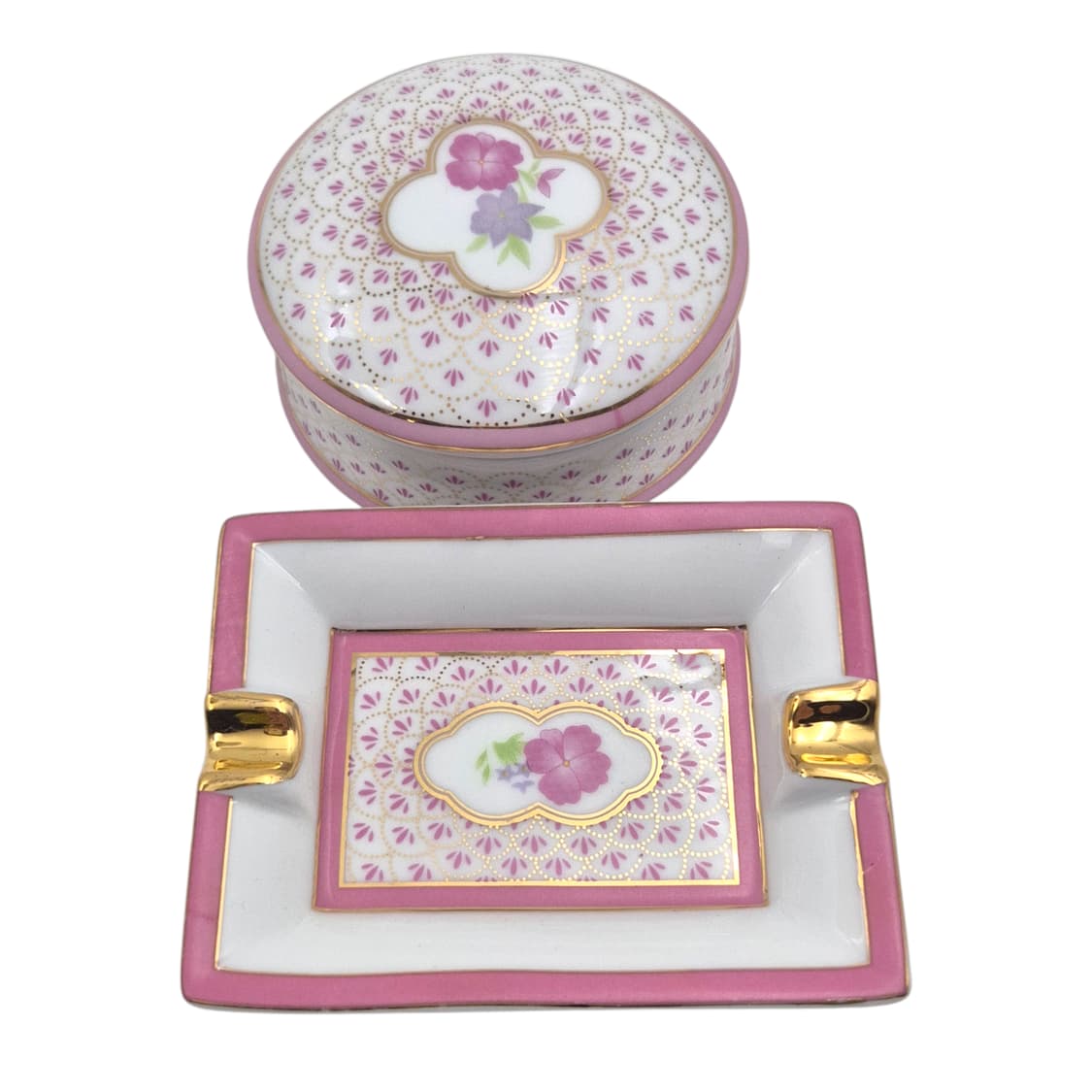 90s 키시마 백자 핑크 플로랄 테이블&램프 세트 상품이미지6