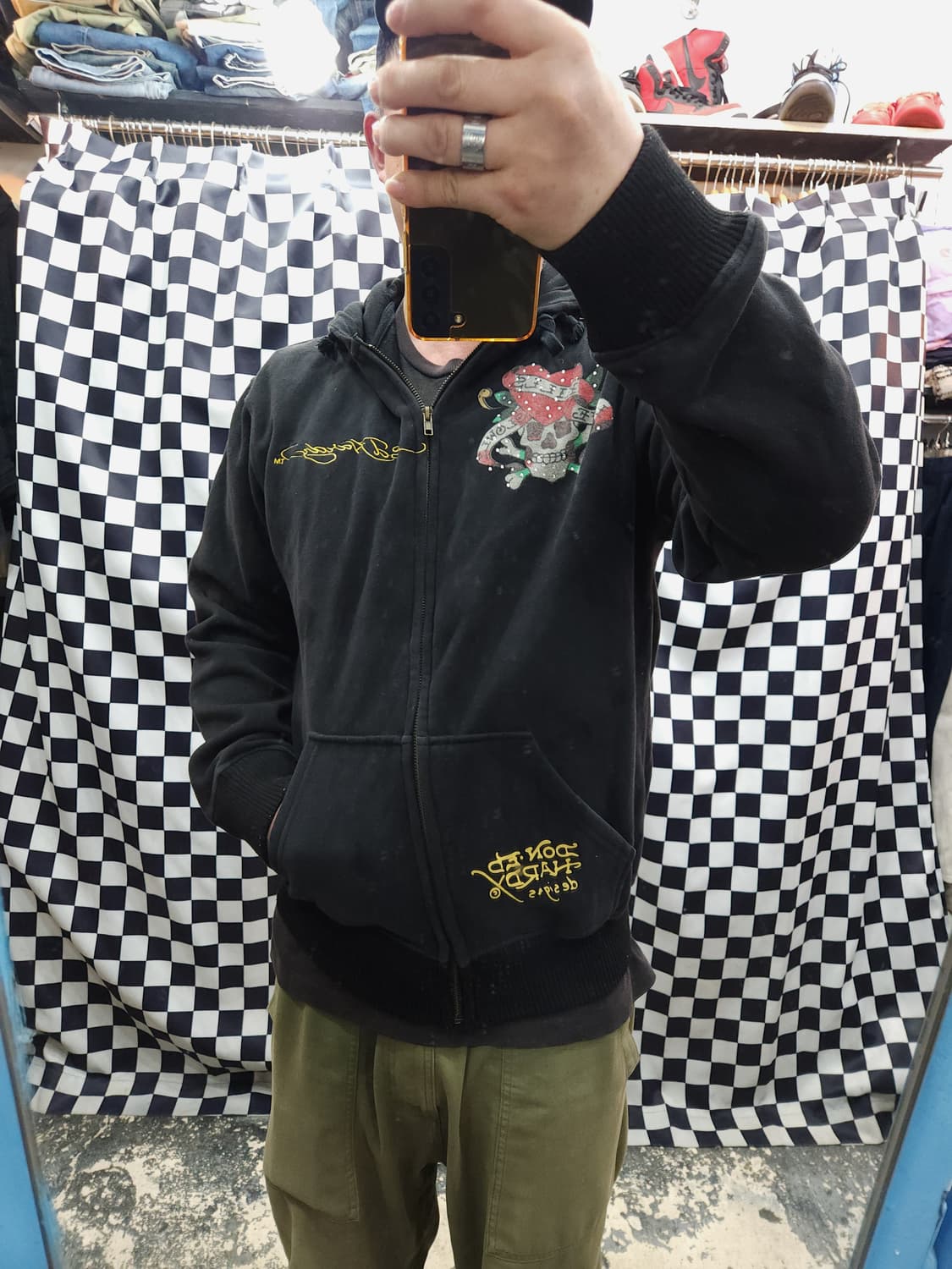 에드하디 빅스컬 나염 스팽글 후드 집업 자켓

 상품이미지7