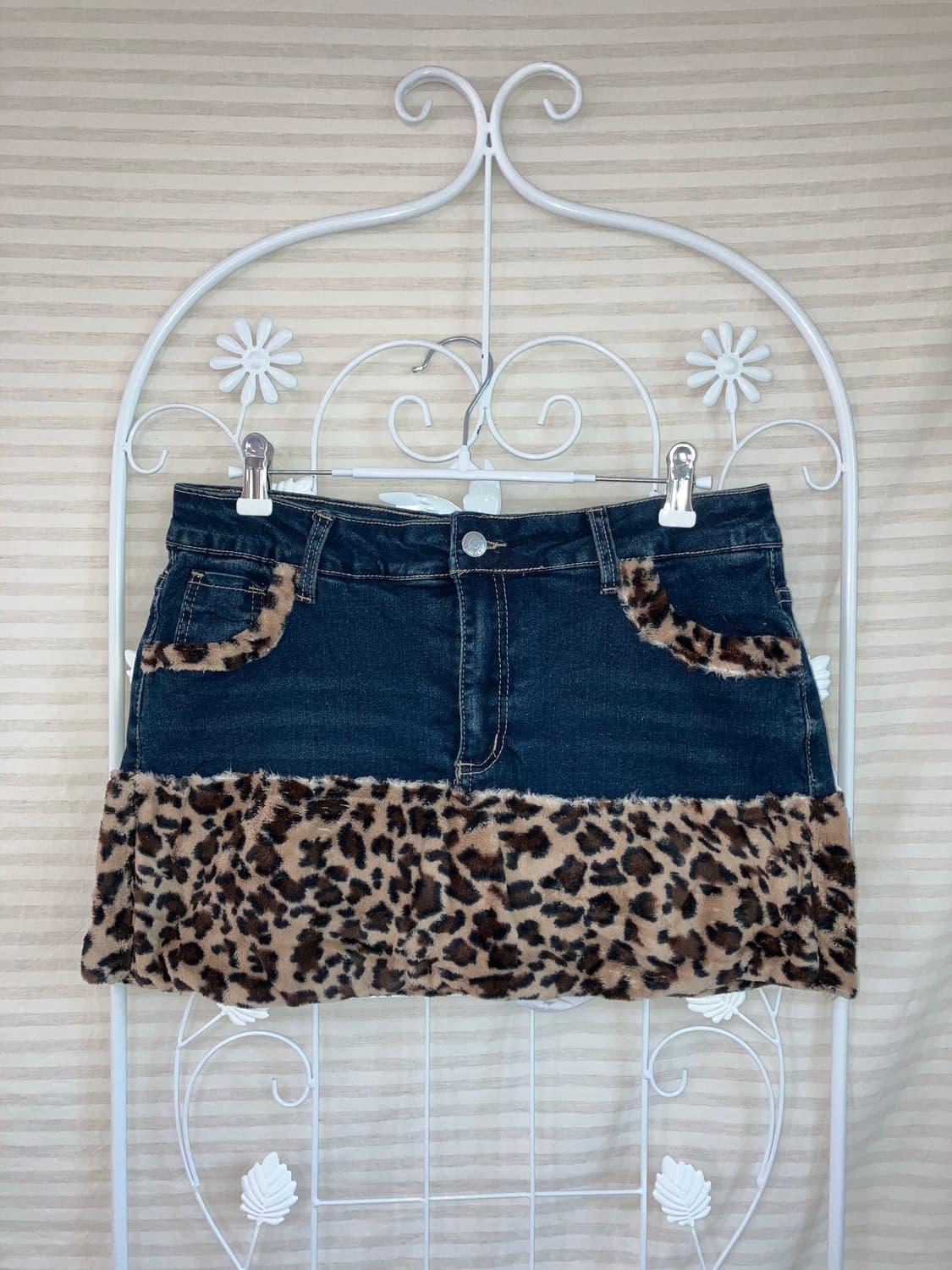 jpn vintage 데님 호피 미니스커트 y2k 스트릿 갸루 펑키 상품이미지1