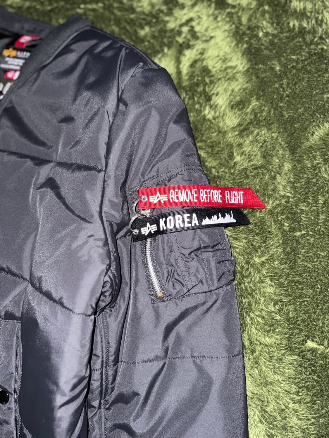 [L] 알파인더스트리 퀼티드 MA-1 푸퍼 자켓 블랙 상품이미지5