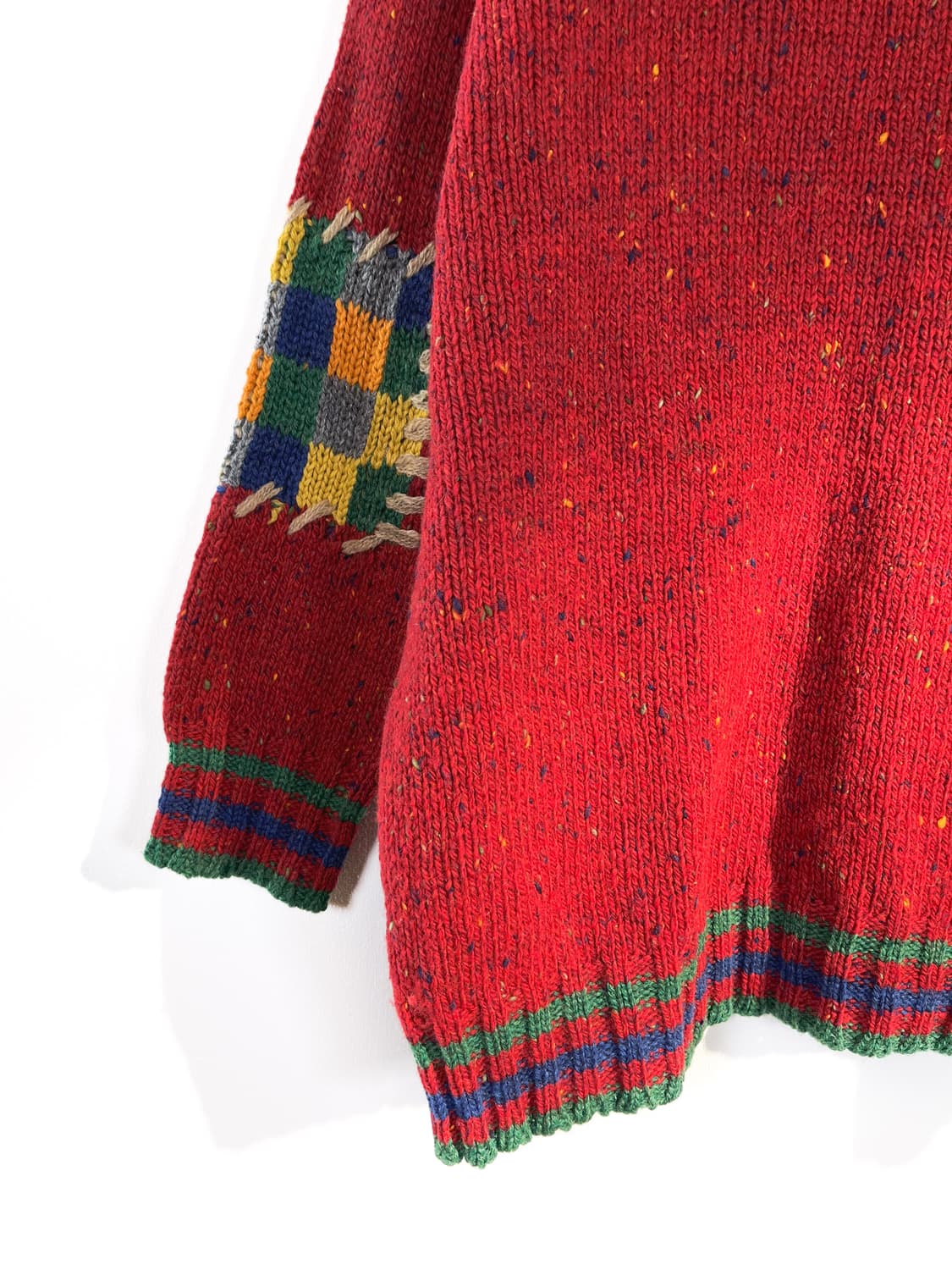 90's 베네통 헤비울 패치워크 스웨터 상품이미지9