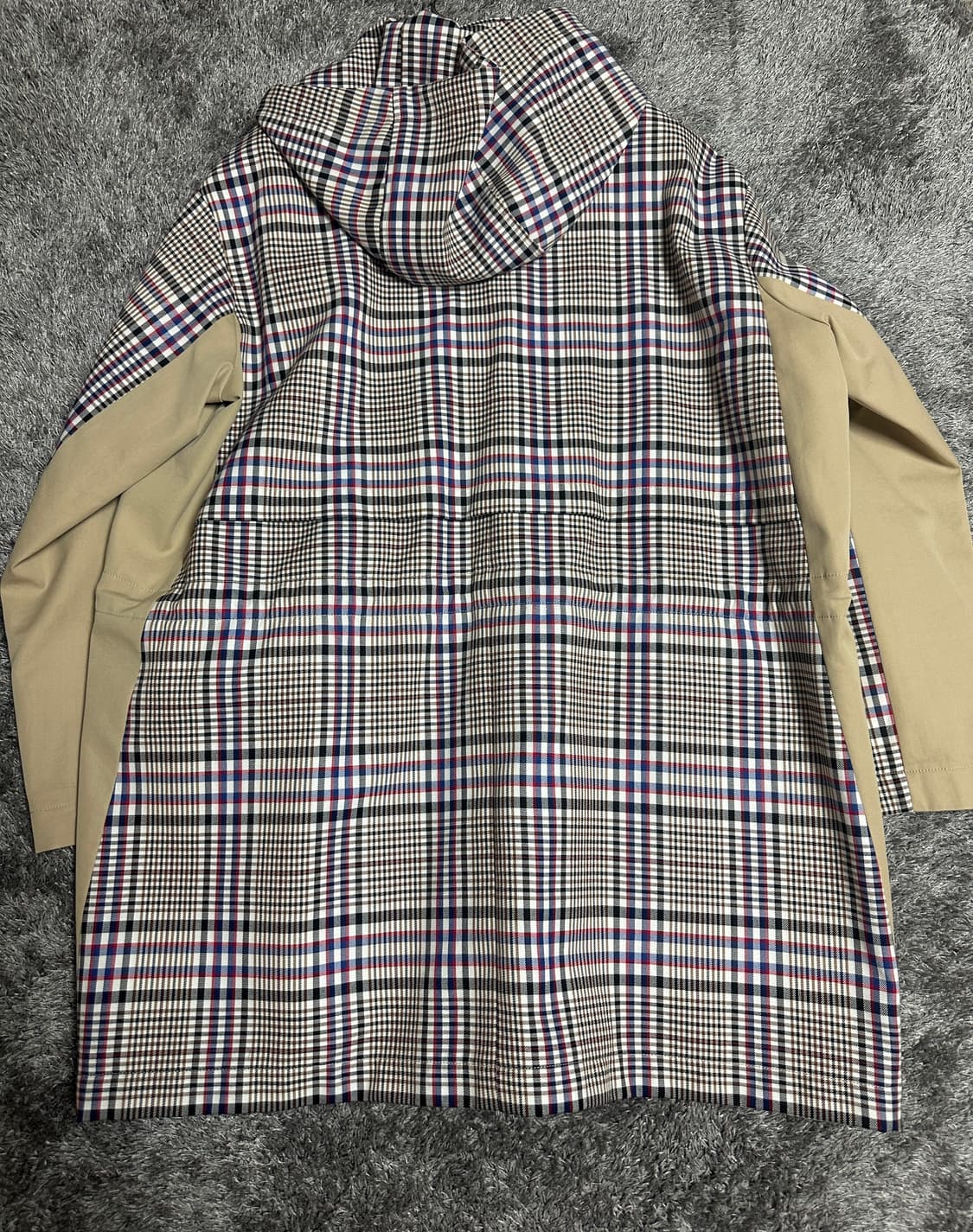 시스템옴므 래글런 체크 후드 코트 상품이미지5