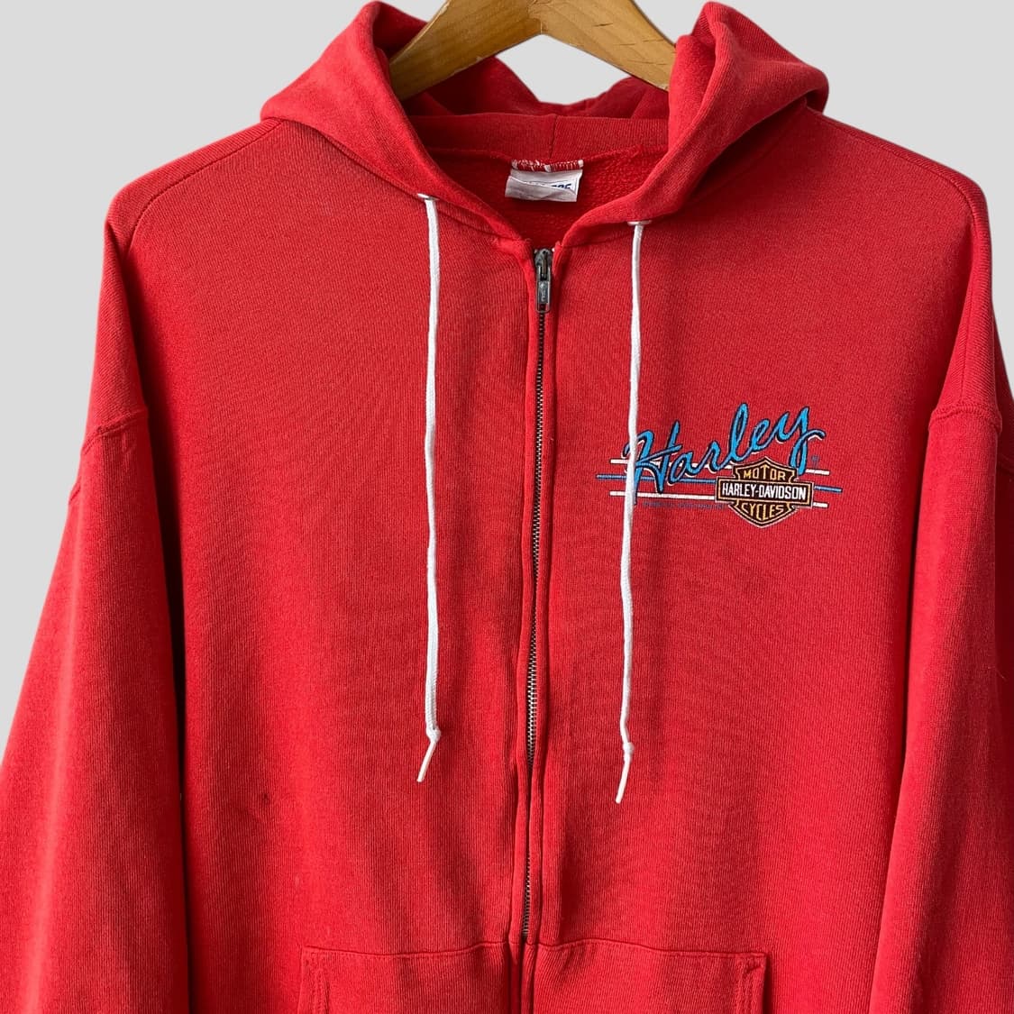 (XL)80s~90s 할리데이비슨 후드집업 상품이미지2