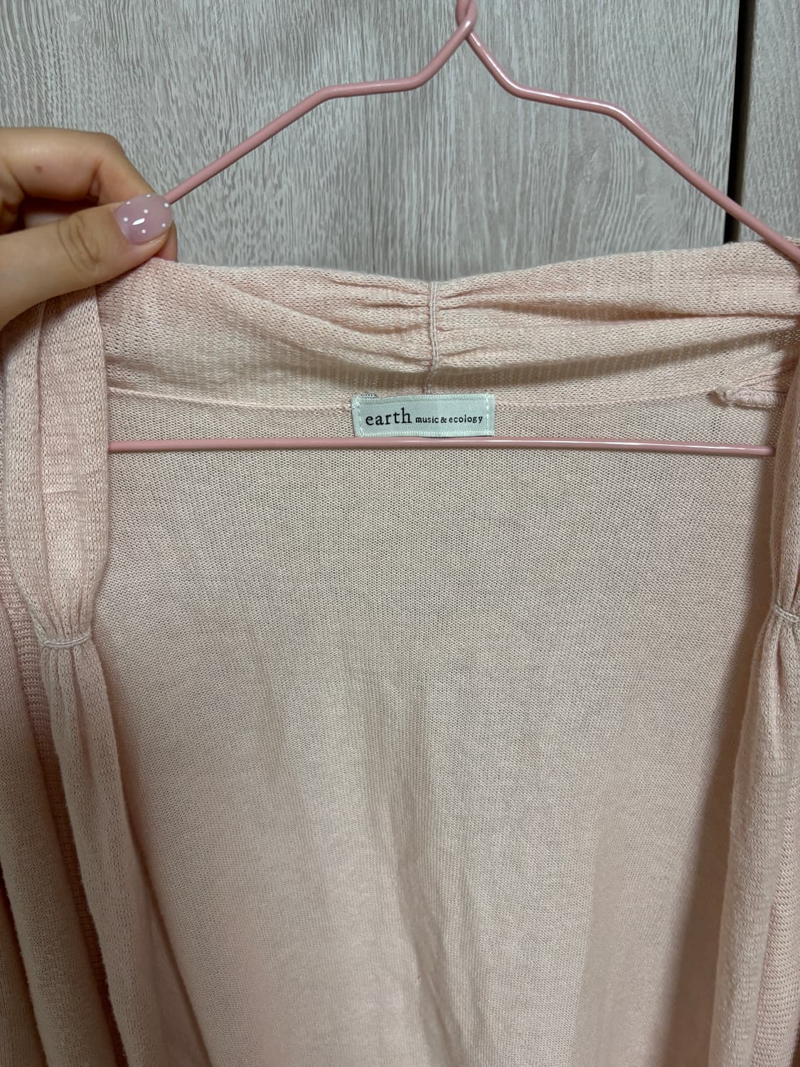 카메 빈티지 어스뮤직 복숭아 레이스 7부 가디건 상품이미지3
