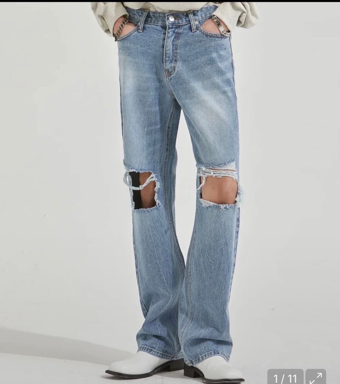 앳더모먼트 찢청 데님 상품이미지1