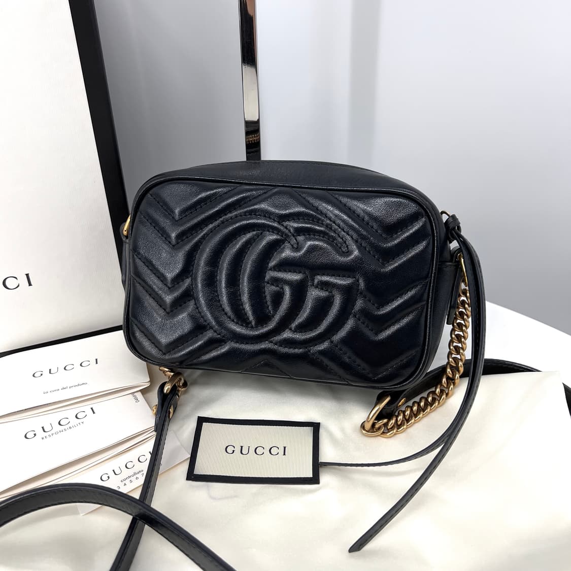 구찌 GG 마몽 미니 크로스백 블랙 (448065) 상품이미지4
