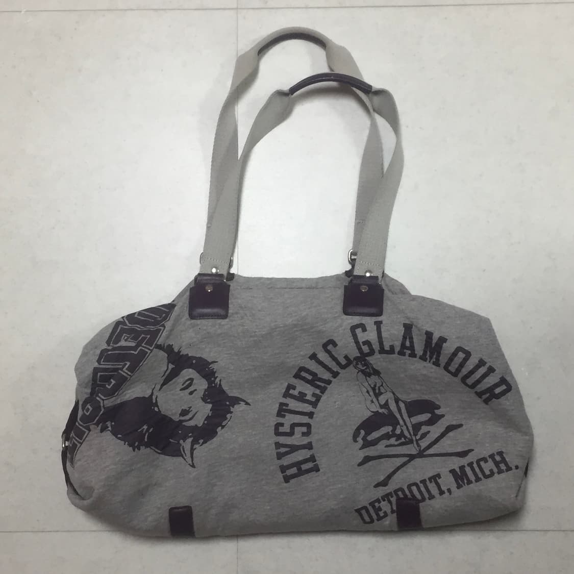 빈티지 히스테릭글래머 버클 디자인 멜란지그레이 퍼플 숄더백 가방 상품이미지1