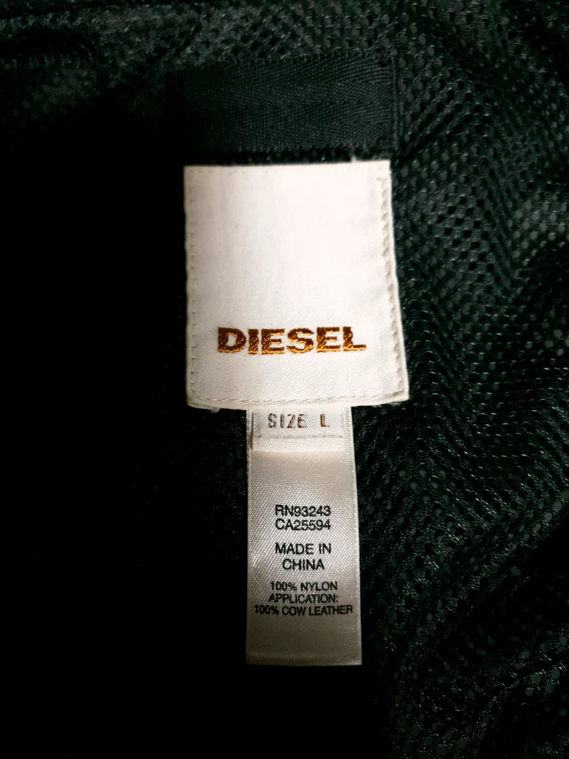 디젤 빈티지 나일론 바람막이 집업자켓 카키 (L) 상품이미지5