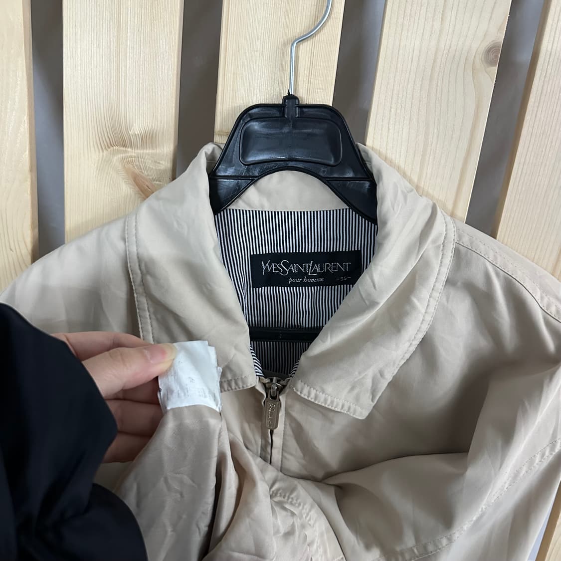 (L) 입생로랑 베이지 블루종 자켓 바람막이 상품이미지5