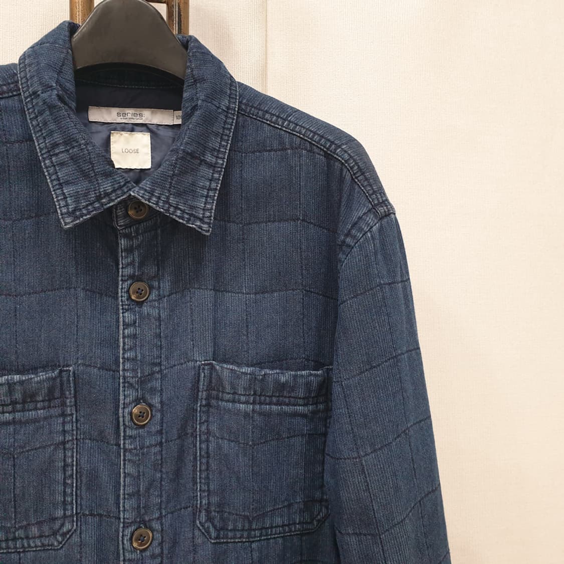 시리즈 인디고 워싱 퀼팅 패딩 셔츠 100 상품이미지3