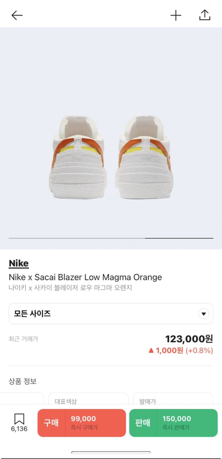 나이키 x 사카이 블레이저 로우 마그마 오렌지 270 상품이미지6