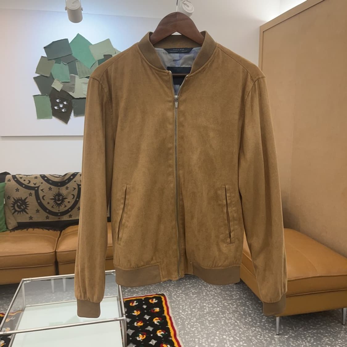 자라 프렌치 시크 빈티지 스웨이드 블루종 자켓 95 C07246 상품이미지3