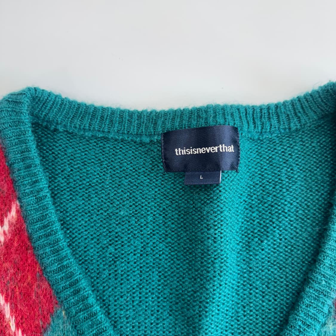 Thisisneverthat 디스이즈네버댓 아가일 패턴 그린 가디건 상품이미지5