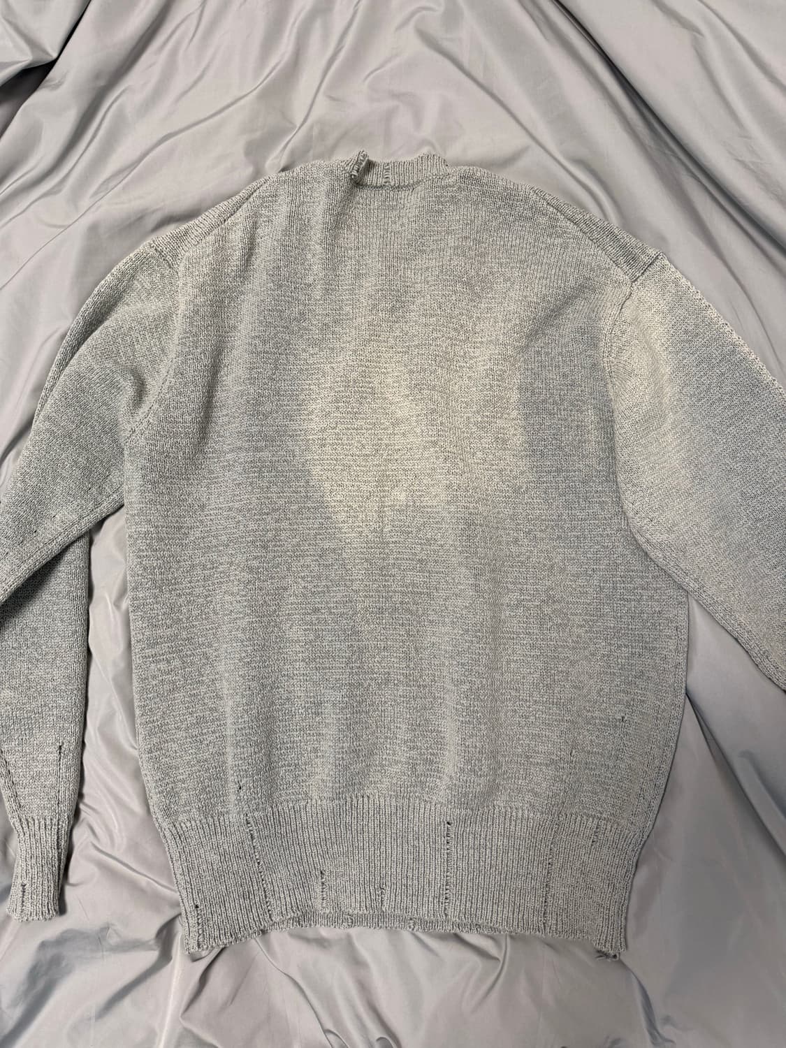 르마드 데미지 라운드 니트 그레이 3사이즈 상품이미지4