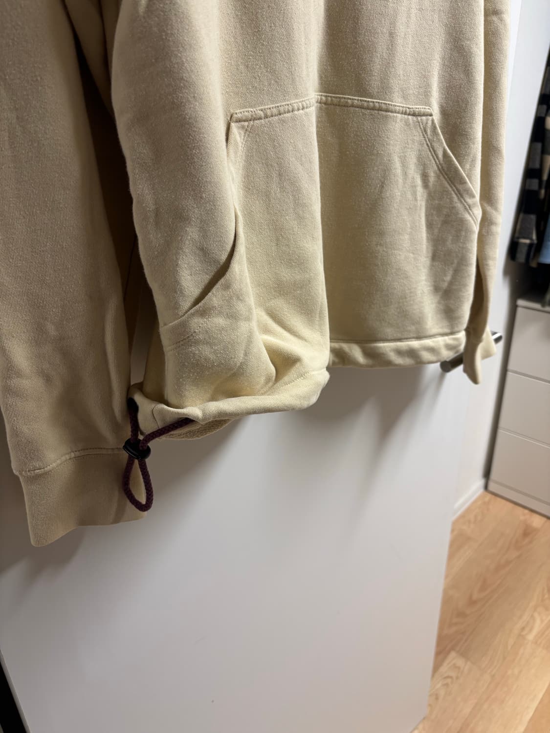 [M] 스투시 투톤 후드 크림/버건디 상품이미지3