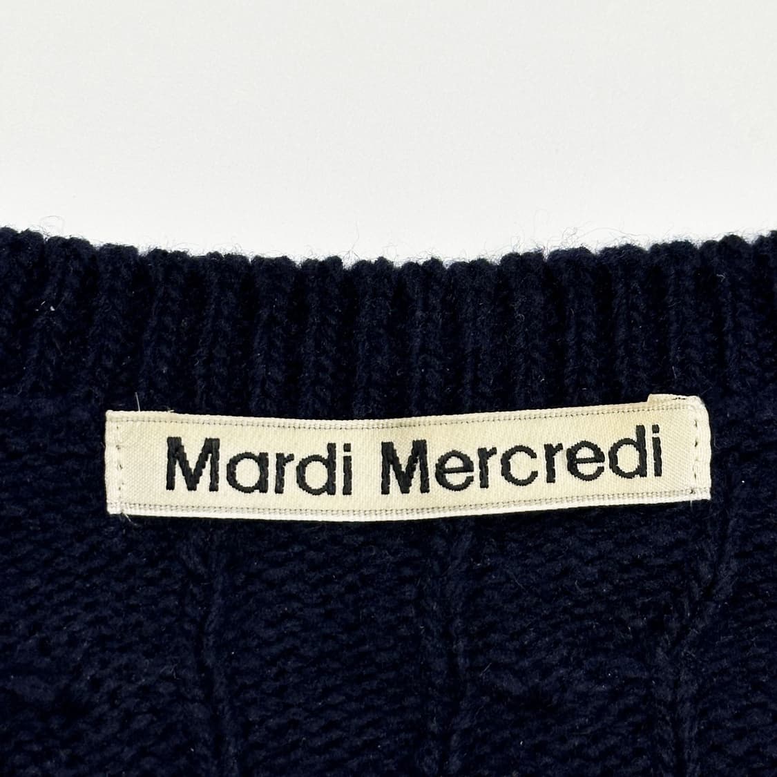 마리떼 프랑소와 저버 자수 케이블 니트 네이비 Free 상품이미지5