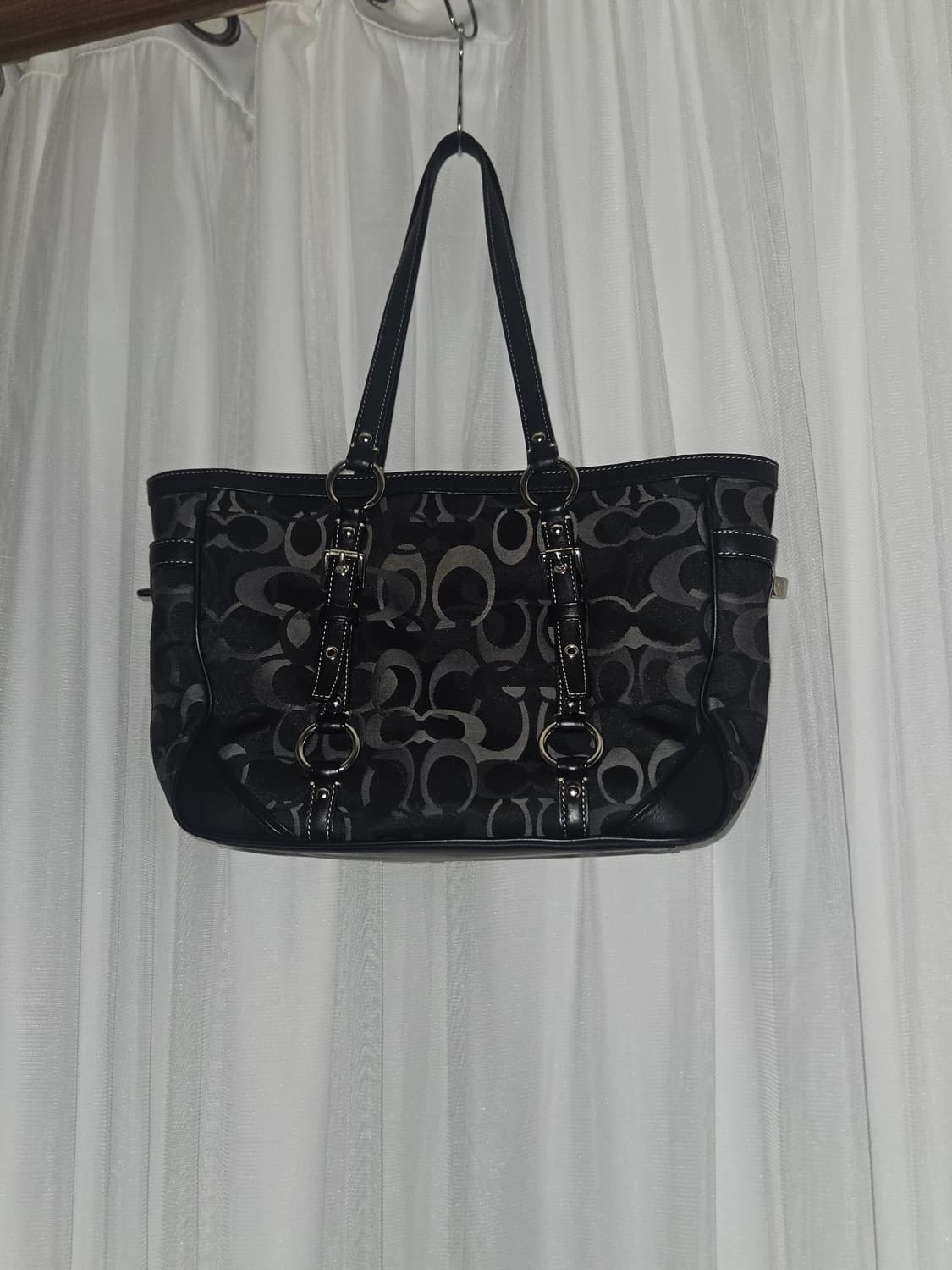 빈티지 코치🖤 블랙 오네갸루 백 상품이미지4