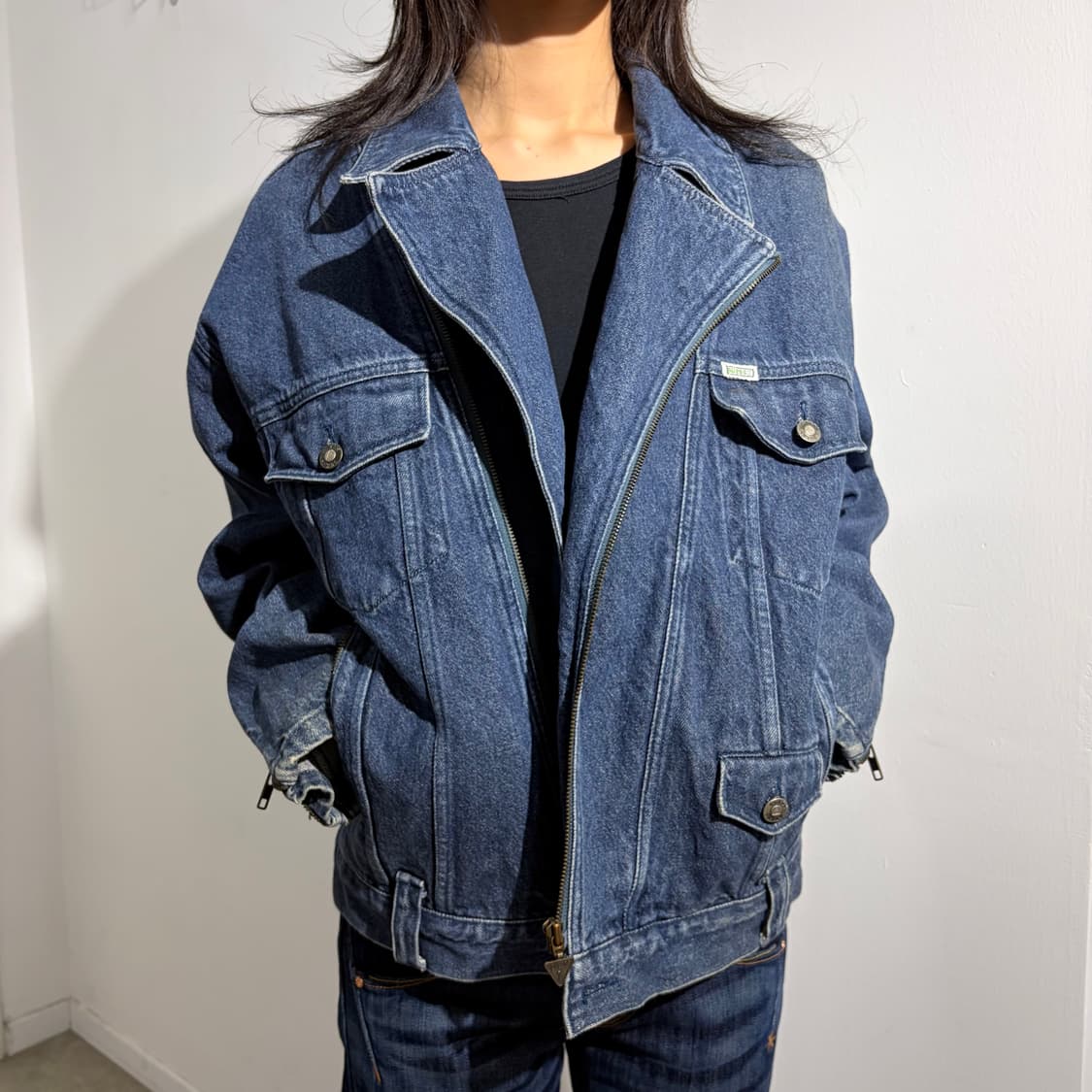 90s 게스 GUESS Georges Marciano 데님 라이더 자켓 상품이미지5