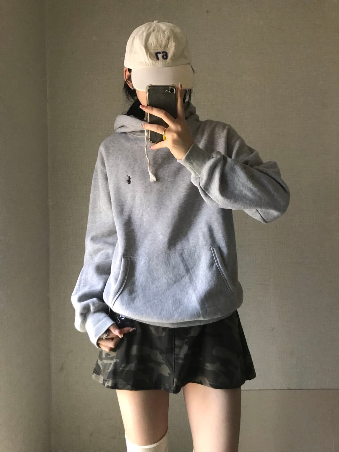폴로 그레이 후드티 상품이미지1