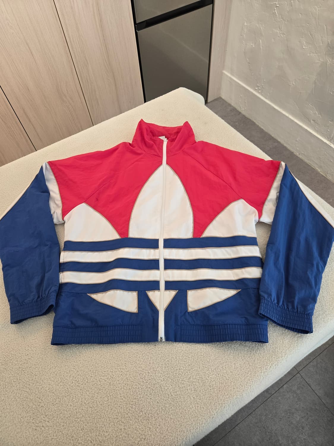 아디다스 올드스쿨 빅로고 바람막이 자켓 핑크/블루 XL 상품이미지2