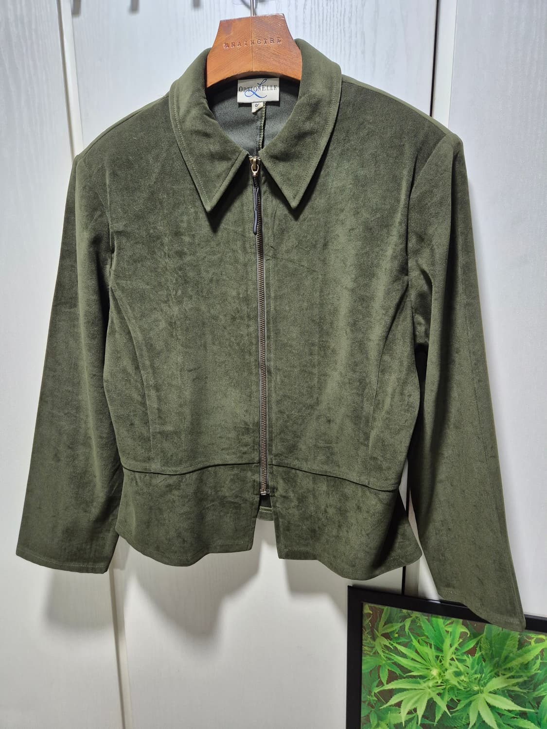 (세일)JPN VTG. ORTALLEY 카키올리브색 스웨이드 자켓 상품이미지3