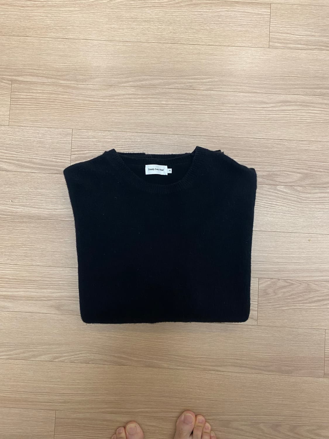 스테디에브리웨어 코지울 라운드넥 니트 블랙2사이즈 판매 상품이미지2