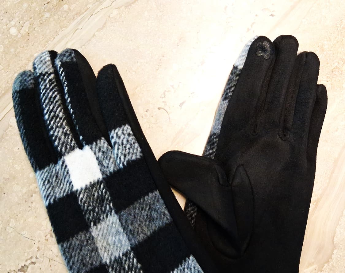 여성용 그레이 체크 장갑 2번 (새상품) 상품이미지7