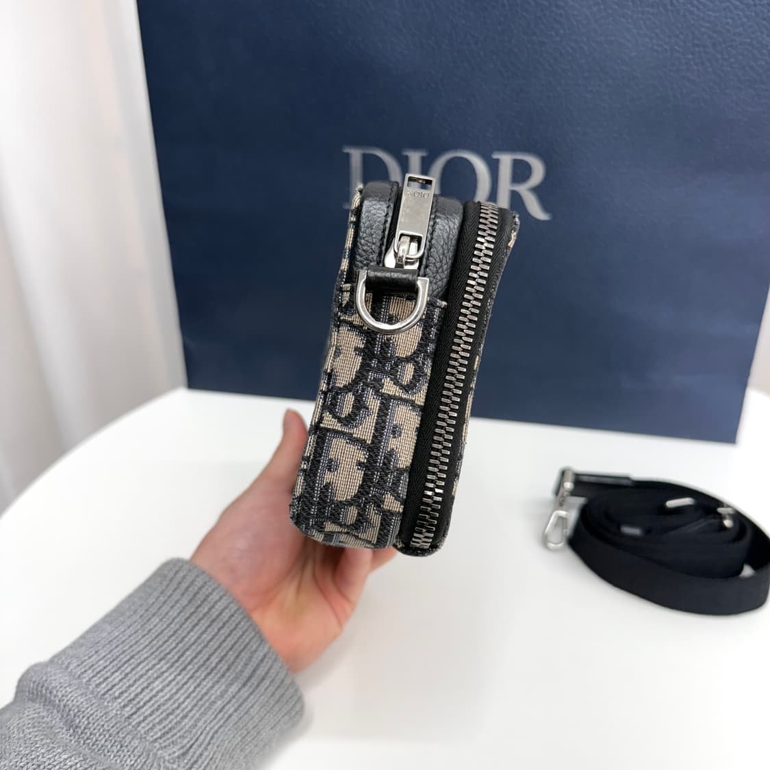 [정품] 디올 오블리크 스트랩 파우치 메신저 크로스백 상품이미지4