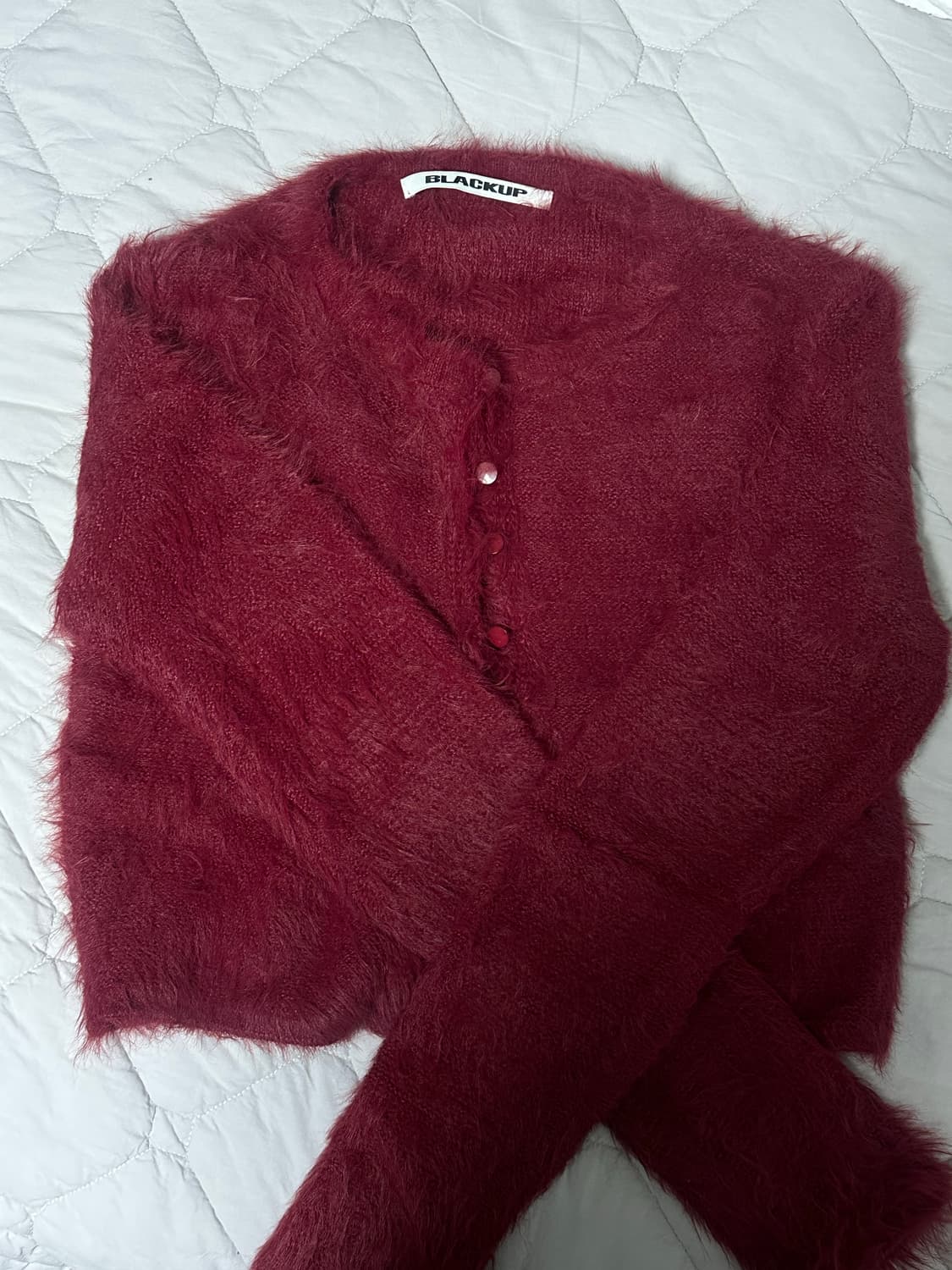 블랙업 위키 니트 가디건 버건디 상품이미지5