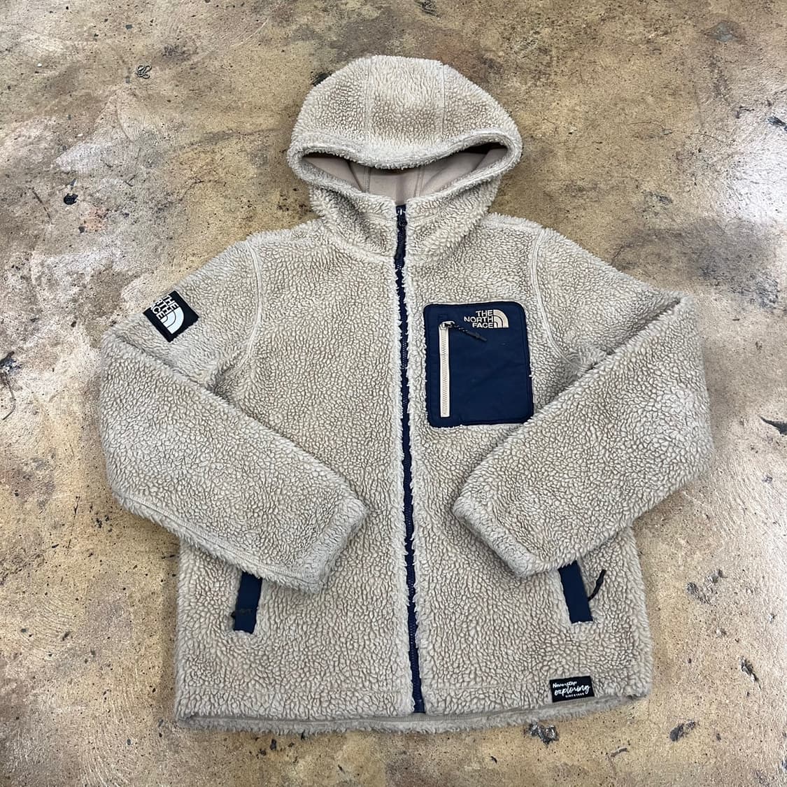 [정품/160] 노스페이스 후리스 후드 집업 아이보리 b19 상품이미지2