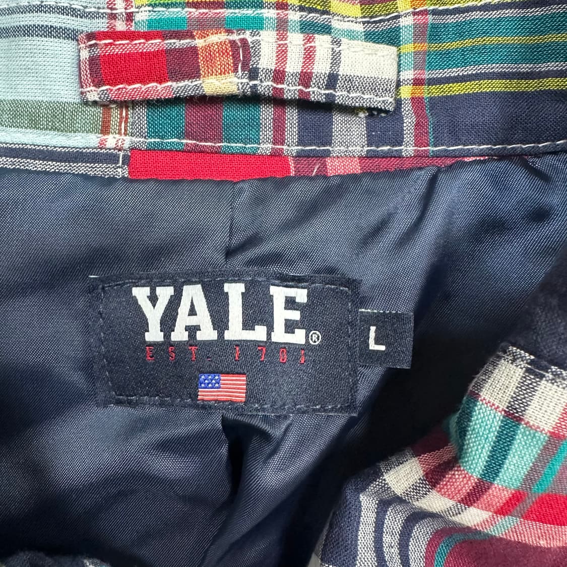 ✨ (바배) 예일 체크 패치워크 블루종 자켓  상품이미지3