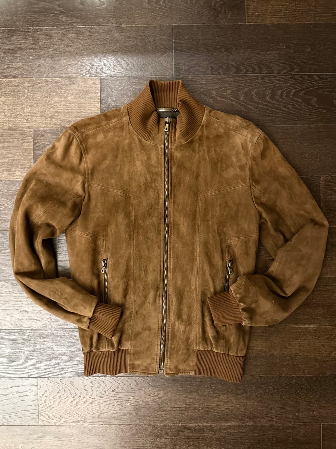 [48]돌체앤가바나 아카이브 브라운스웨이드 블루종<2002>레더카코트;) 상품이미지3