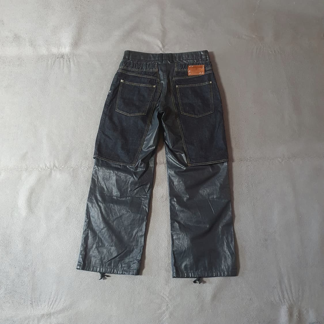 자라 앤더슨벨 컴바인드 레이어드 진 팬츠 42 블랙 상품이미지3