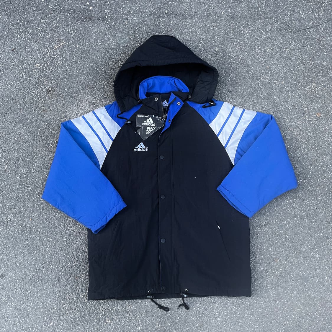 90s 새제품 아디다스 올드스쿨 점퍼 누빔 트랙자켓 바람막이 XL 상품이미지1