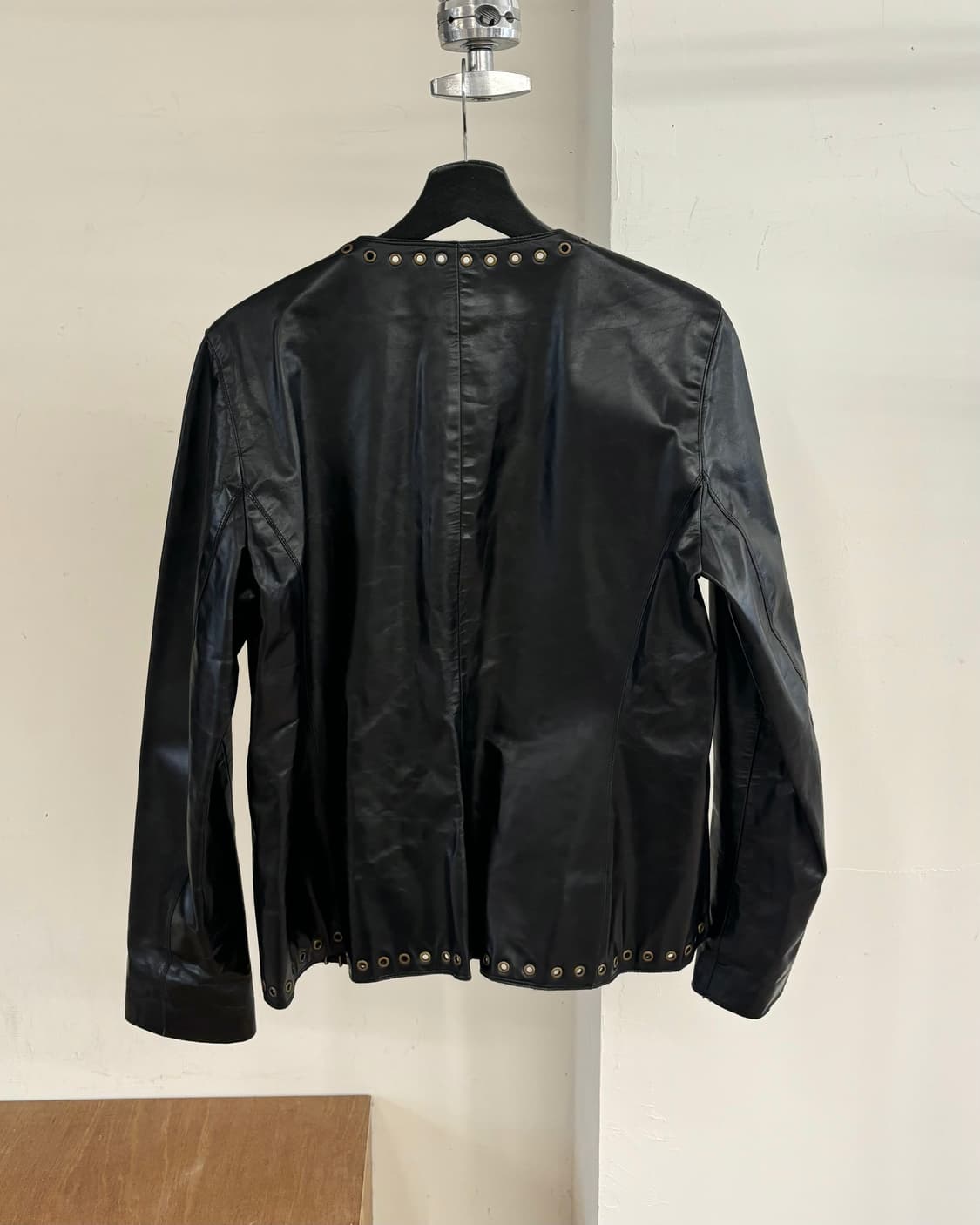 줄스 블랙 아일렛 링 슬림핏 레더 자켓 상품이미지6