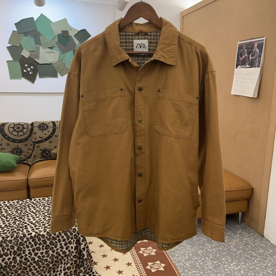 자라 빈티지 컨트리 플란넬체크 워크 셔츠 자켓 M C08943 상품이미지3