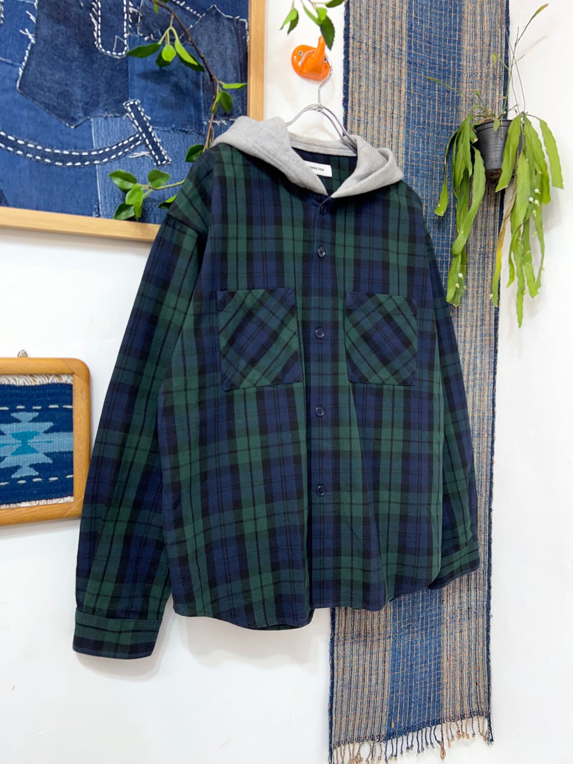 Monkey time   Black Watch Hooded shirt  상품이미지7