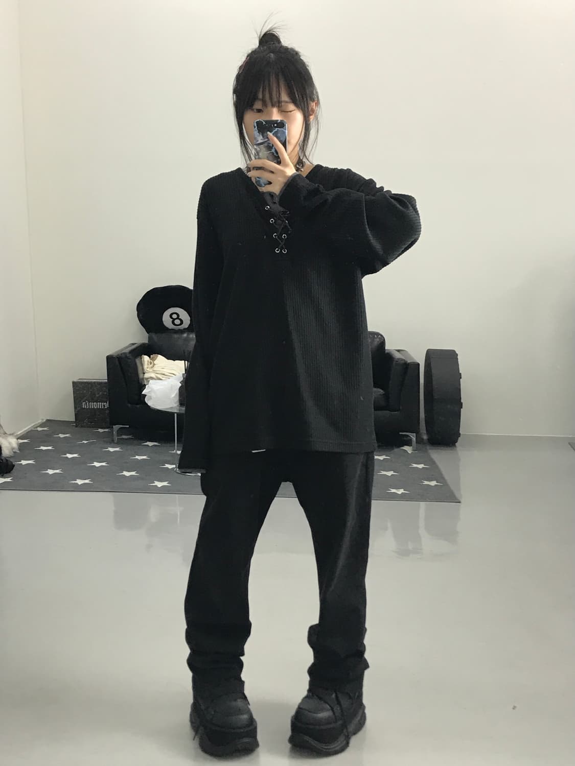  JPN 블랙 디테일 롱슬리브 상품이미지1