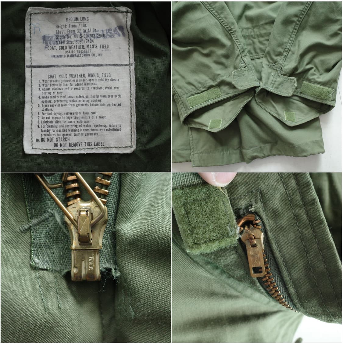 70s 미군 오리지널 M65 필드자켓 M-L 상품이미지5
