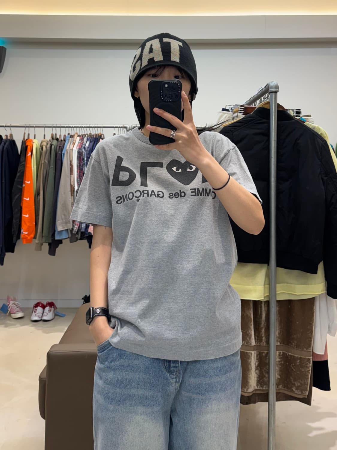 꼼데가르송 플레이 티셔츠 그레이 상품이미지4