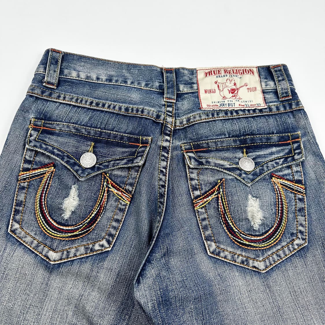 32 트루릴리전 OG 와이드 부츠컷 데미지 데님팬츠 상품이미지4