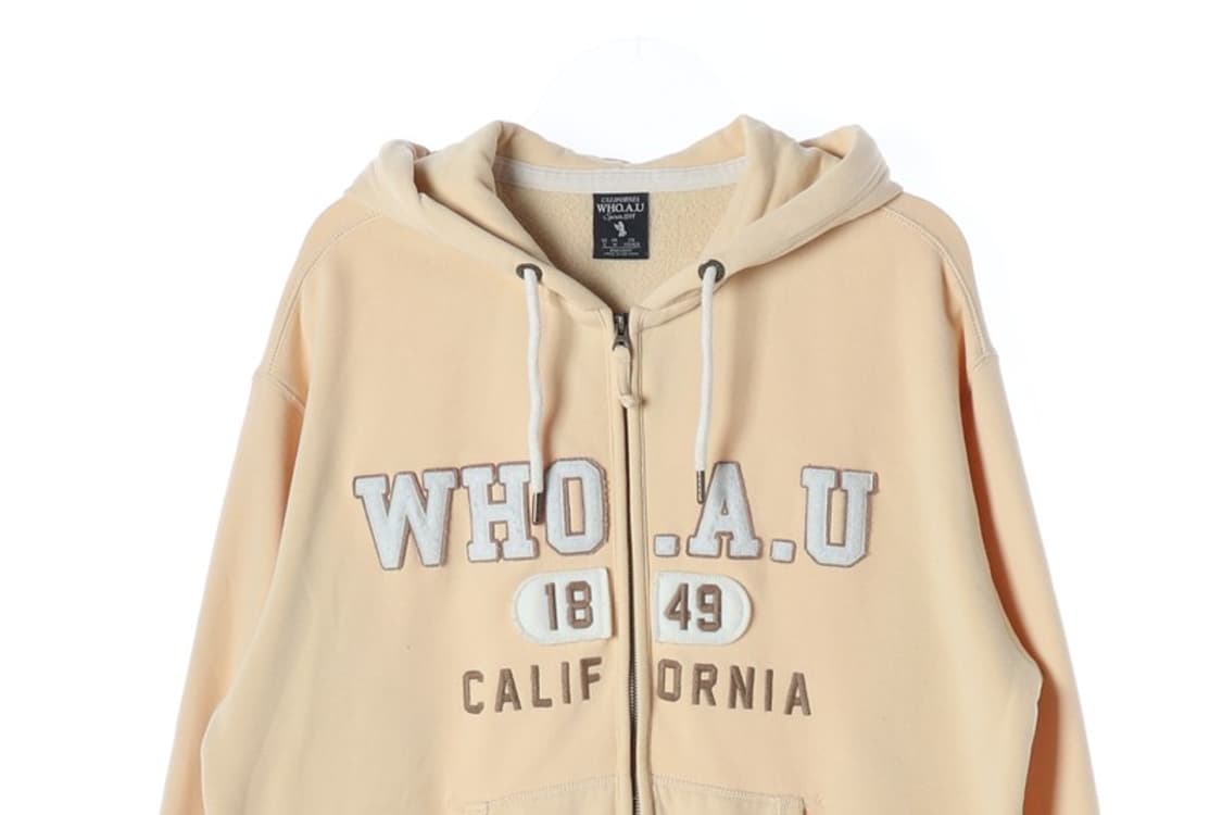 후아유 캘리포니아 레터링 옐로우 후드집업 M 상품이미지3