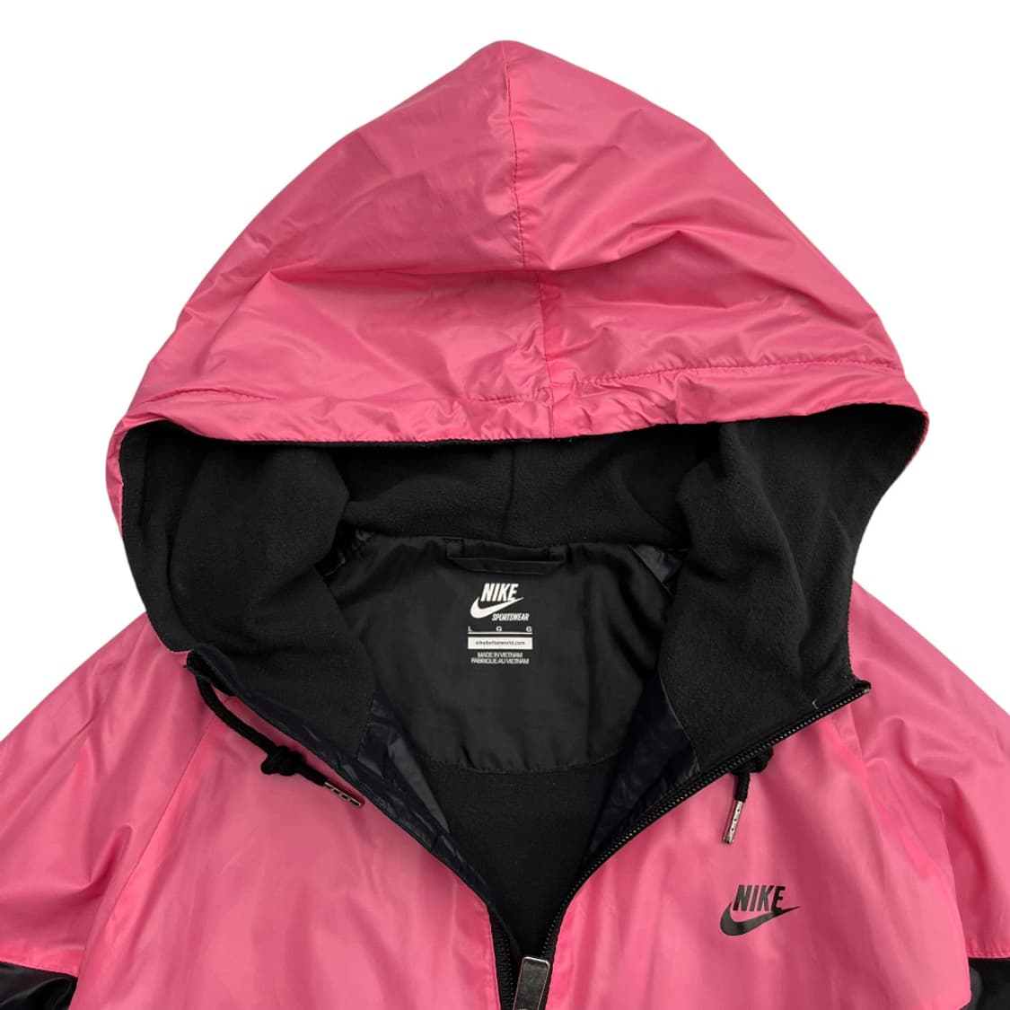 나이키 딸기우유맛 배색 블랙 후드 바람막이 L 상품이미지5