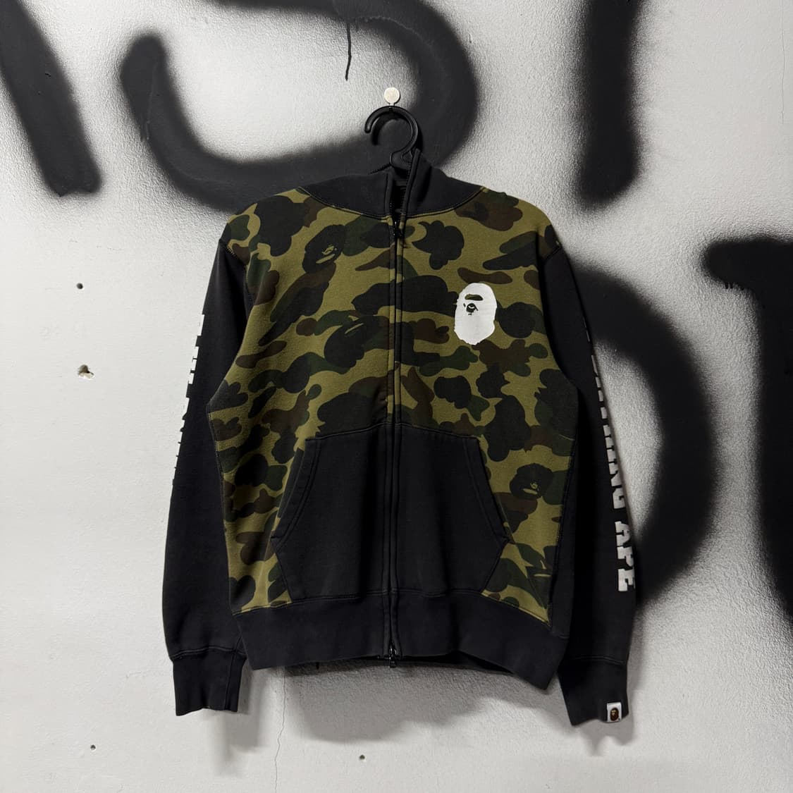 정품 베이프 1ST 카모 녹계 프린팅 디테일 풀 집업 후디 상품이미지1