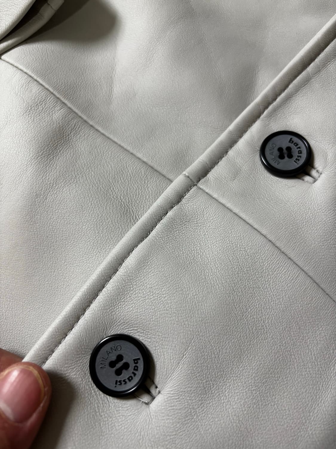 Barassi 화이트 양가죽 자켓 M 상품이미지6