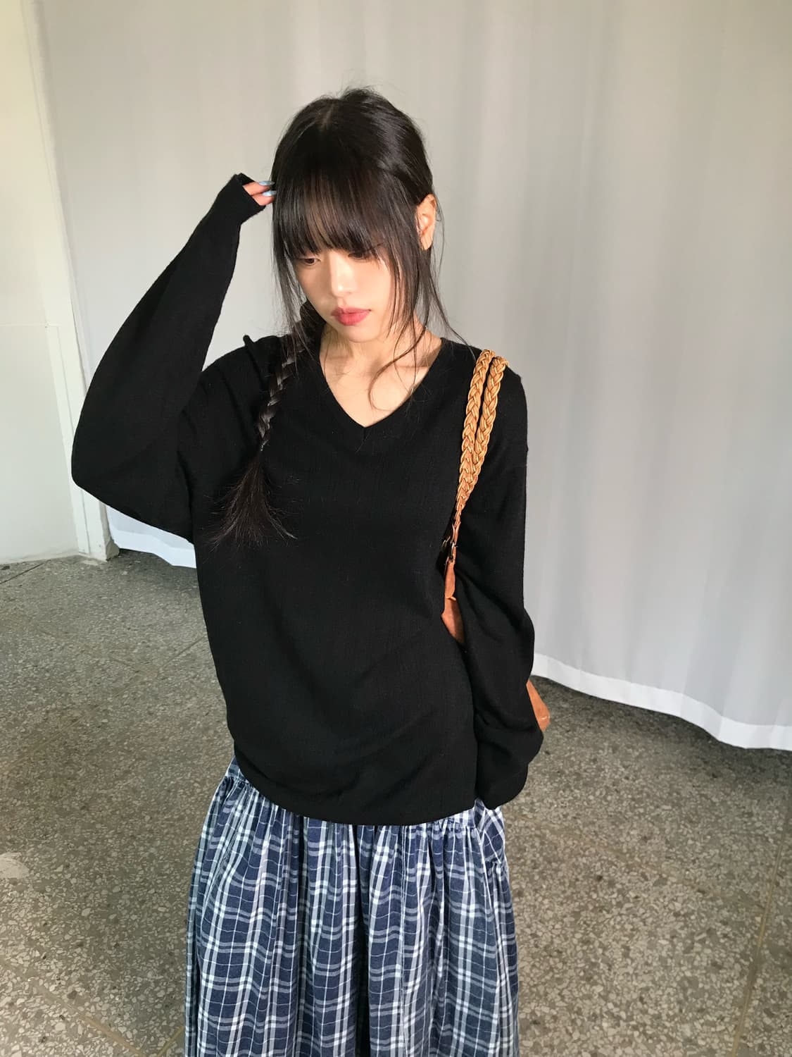 캐시미어 블랜드 블랙 니트 상품이미지4