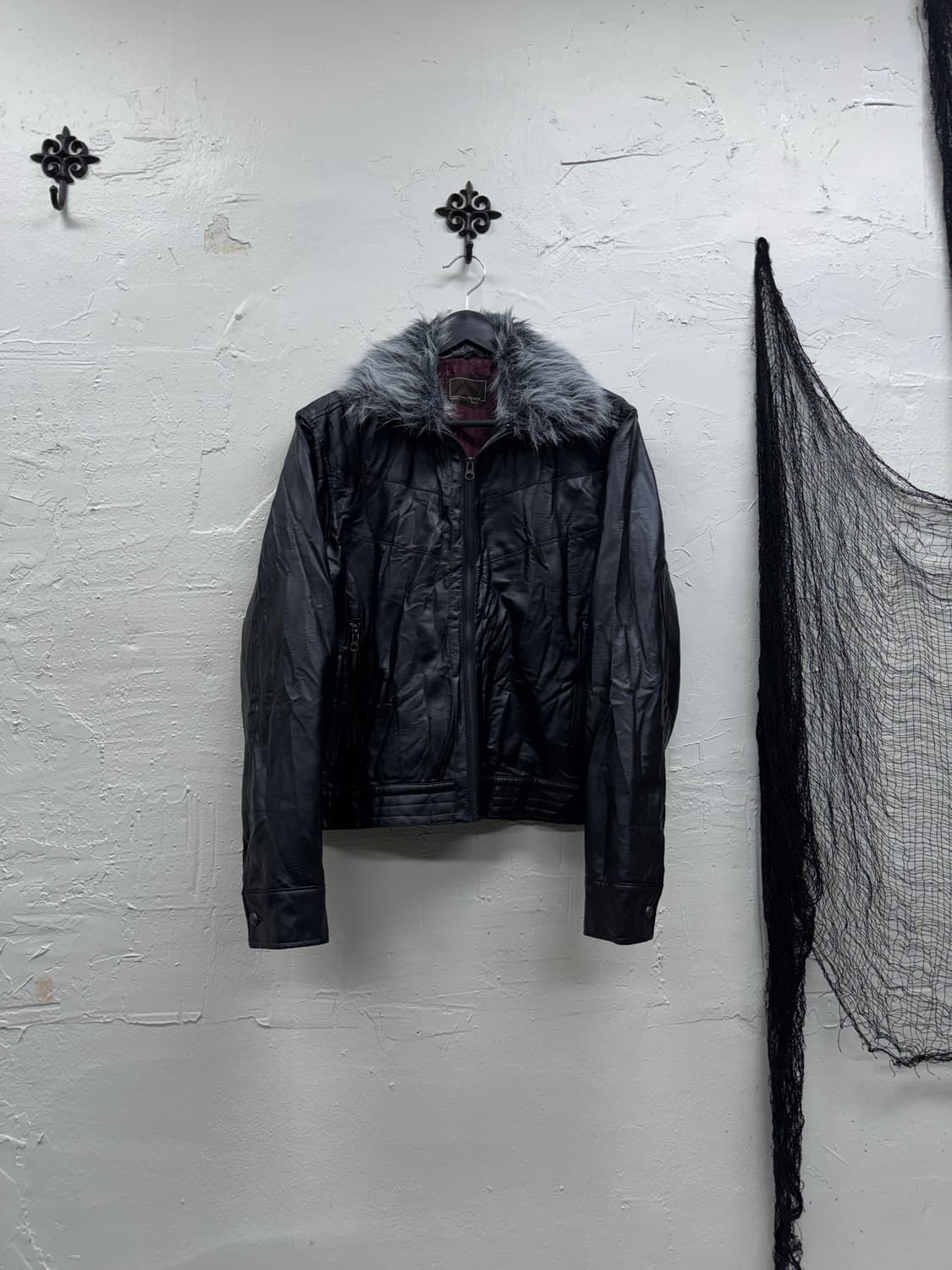 Agate 00s vkei trimming fur faux leather 상품이미지3